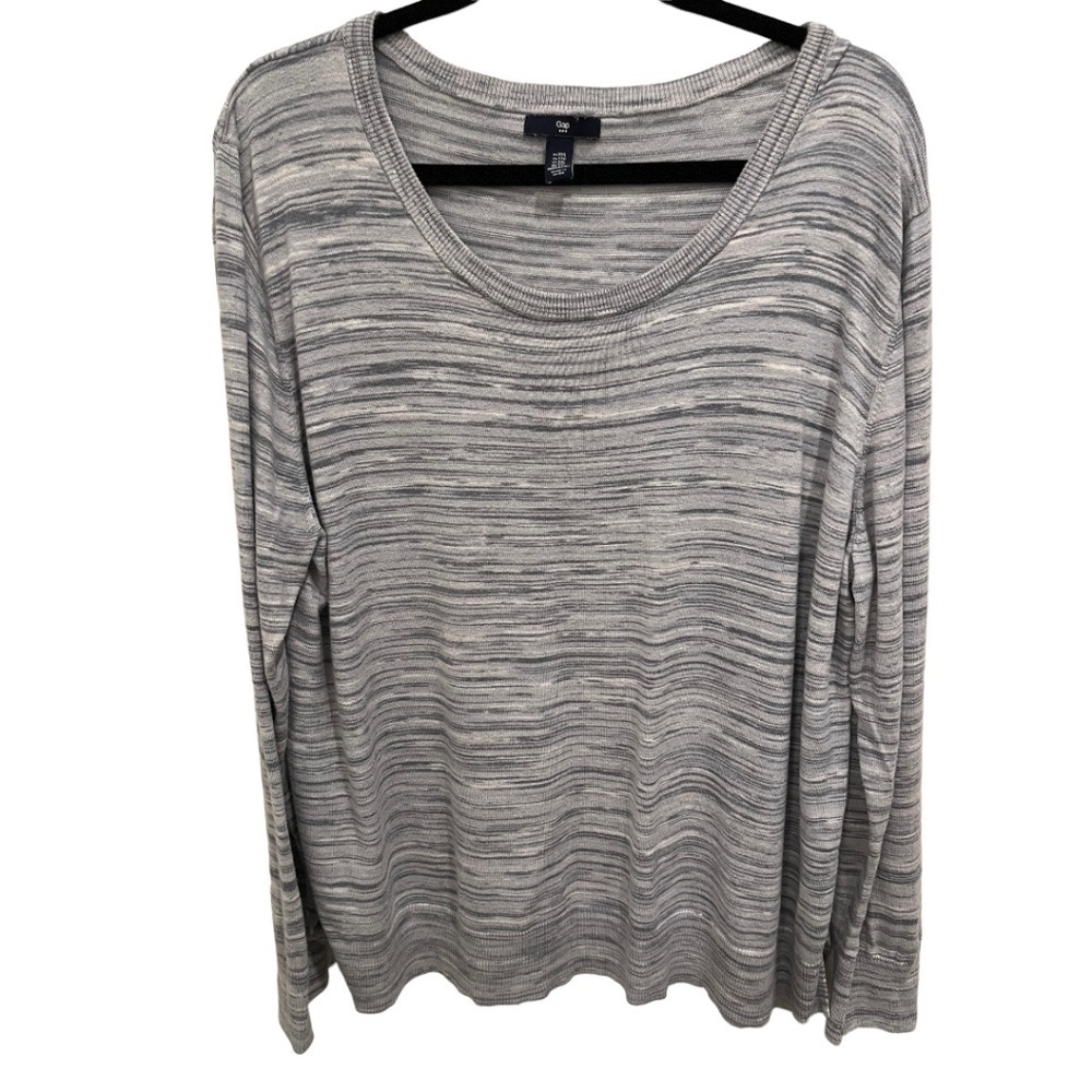 Gap Women's Gray Long Sleeve Knit Tunic Sweater Top Size XXL